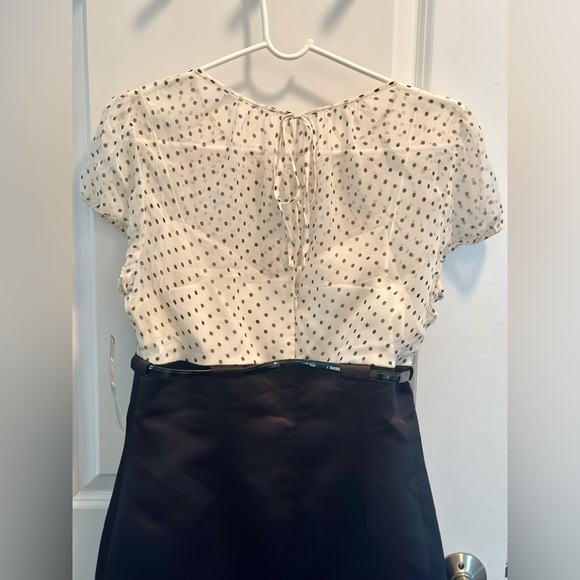 Tahari Elegant Black and White Polka Dot Women's Dress Size 10 - Picture 8 of 9